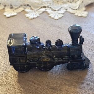 Avon Vintage Antique Blue Train Wild Country Aftershave Glass Bottle Decanter